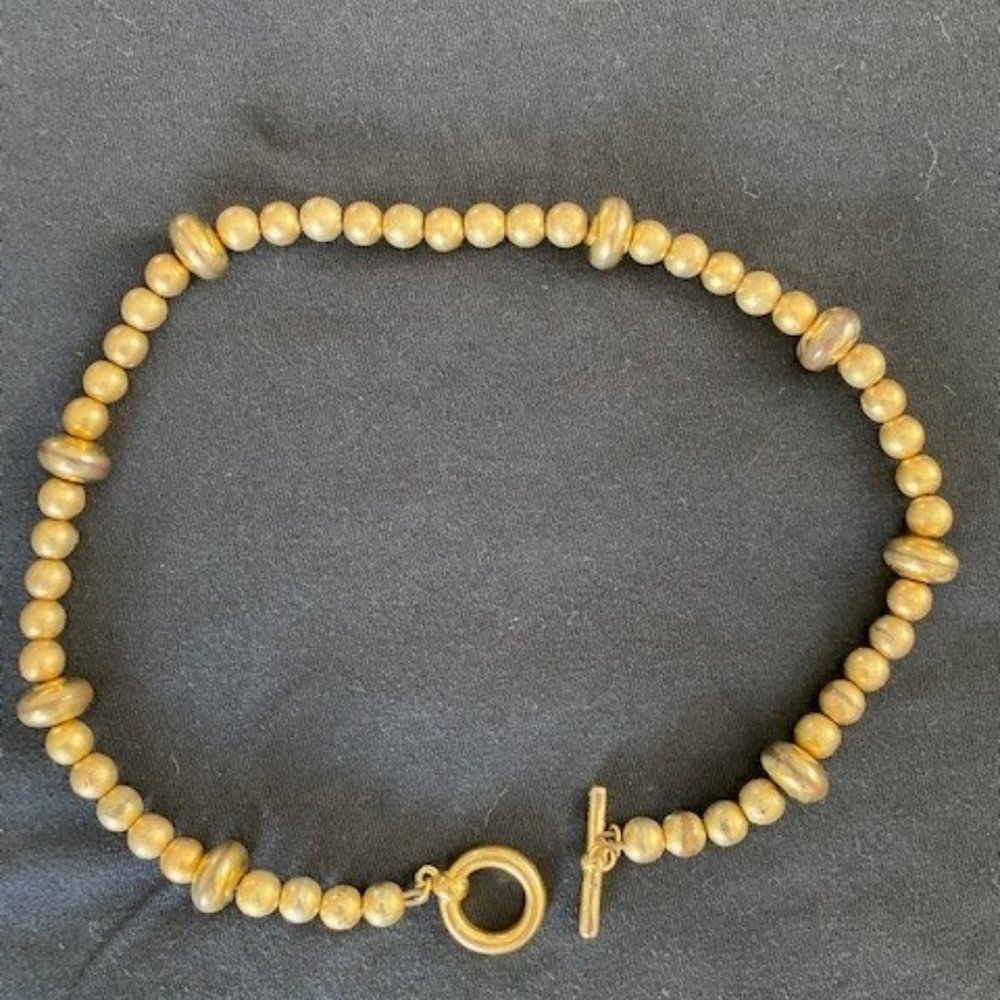 Ralph Lauren Gold Tone Costume Toggle Necklace, 17 IN